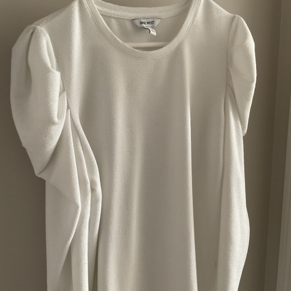 Nine West Cream Blouse with Puff Sleeves - Picture 1 of 3